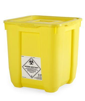 Kontejner na kontaminovaný odpad 30 l - víko na pantech, žlutý