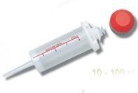 Stříkačky Ecostep™ pro Stepper™ , červené, 37,5 ml, 500  -5000 µl, sterilní