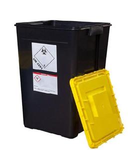 Kontejner na kontaminovaný odpad 50 l černý / žluté víko